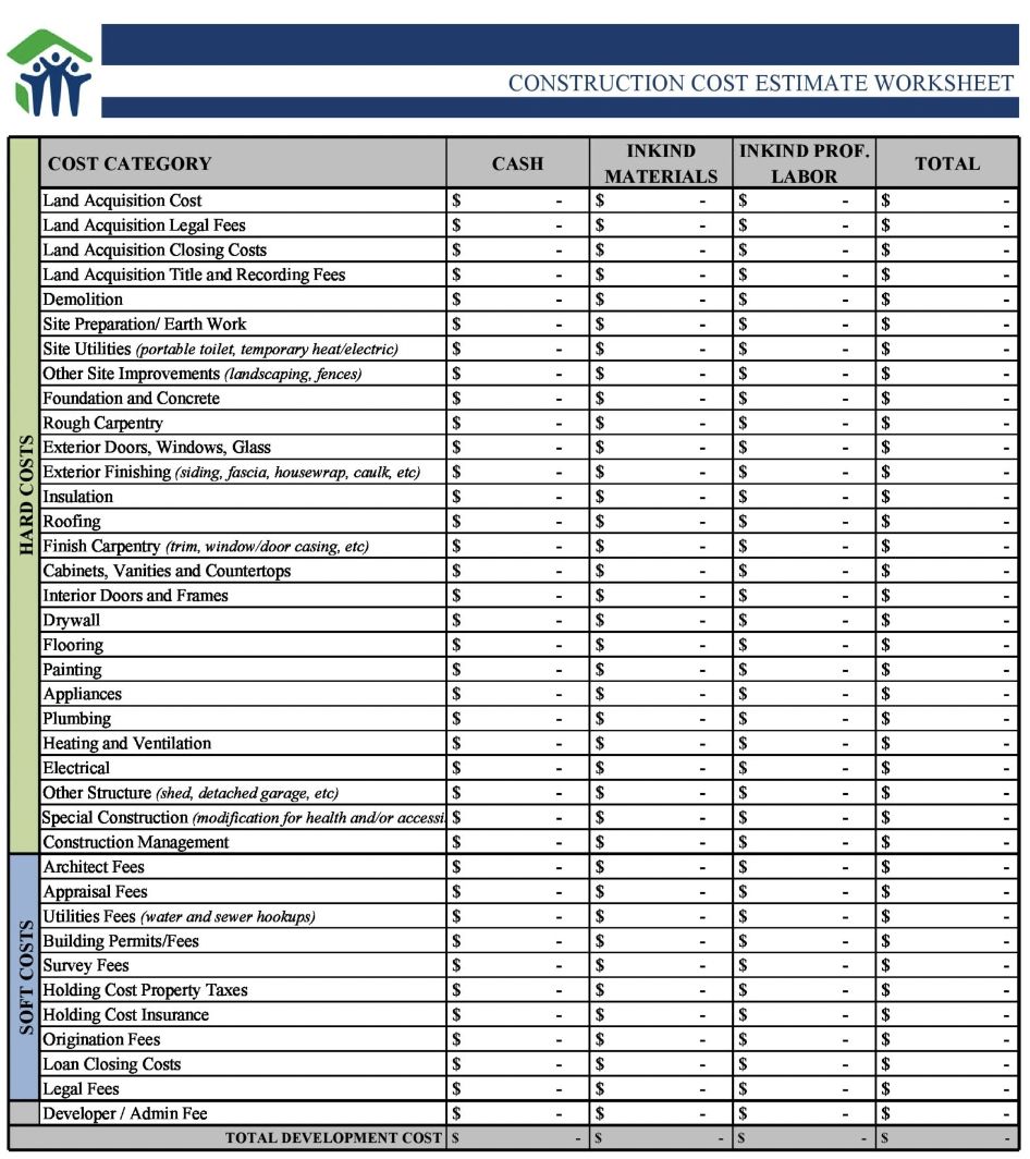 5 Free Construction Estimate Templates In Excel