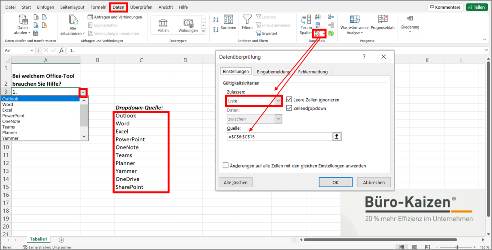 Dropdown Excel Dropdown Liste Erstellen Mit Video