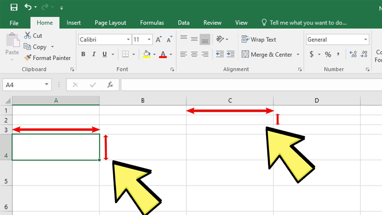 Excel Cell Size Resize Height And Width Of Excel Cell Youtube