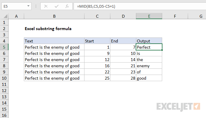 Extract Substring From Text String In Excel