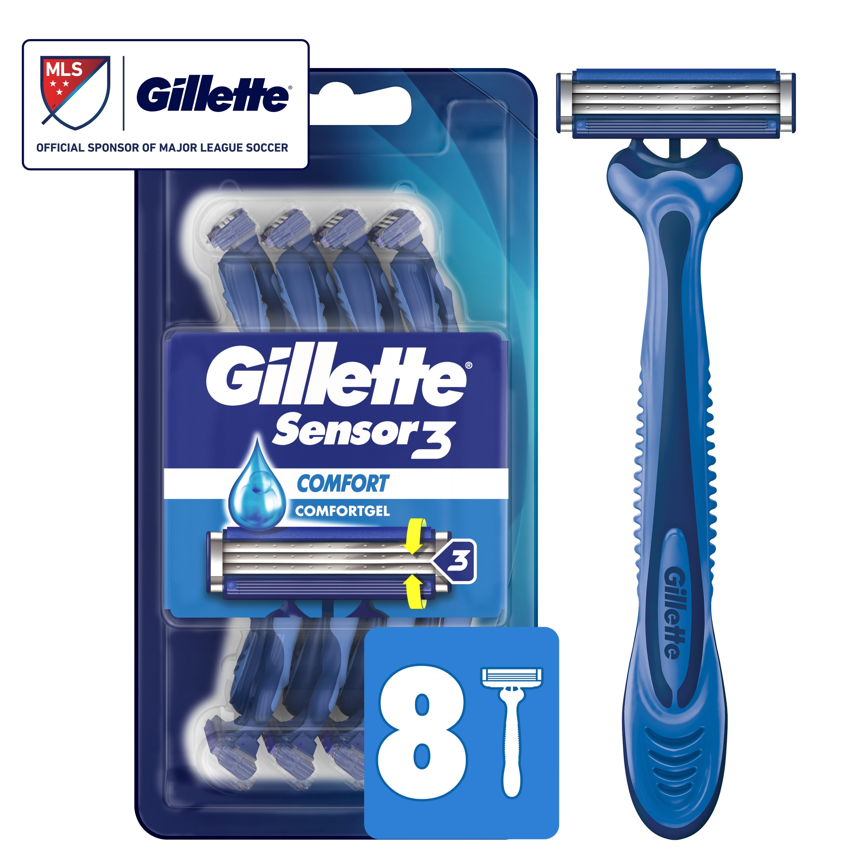 Gillette Blue 3 Sensor Sensor 3 And Sensor Excel Compatible Razor Handle Gillette Sensor