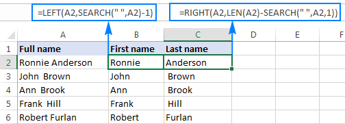 Separating First and Last Names in Excel Easily