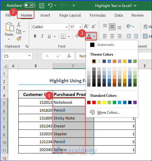 5 Quick Ways to Highlight Text in Excel