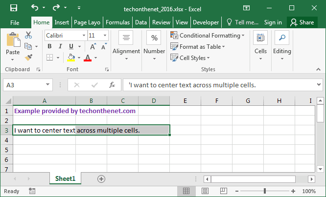 How To Center Text Across Multiple Cells In Excel