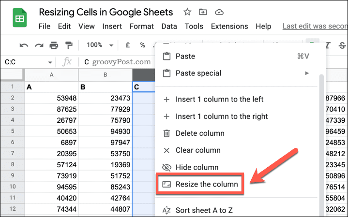 How To Change Cell Size In Google Sheets