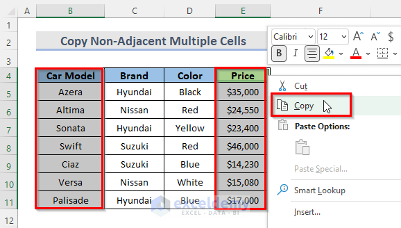 How To Copy And Paste Multiple Cells In Excel 9 Quick Methods