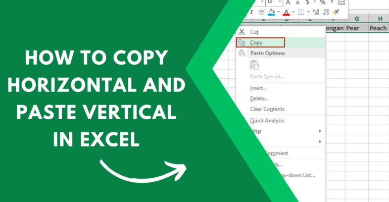 How To Copy Horizontal And Paste Vertical In Excel Earn Excel