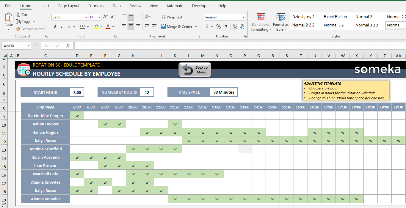 Create a Rotating Schedule in Excel Easily