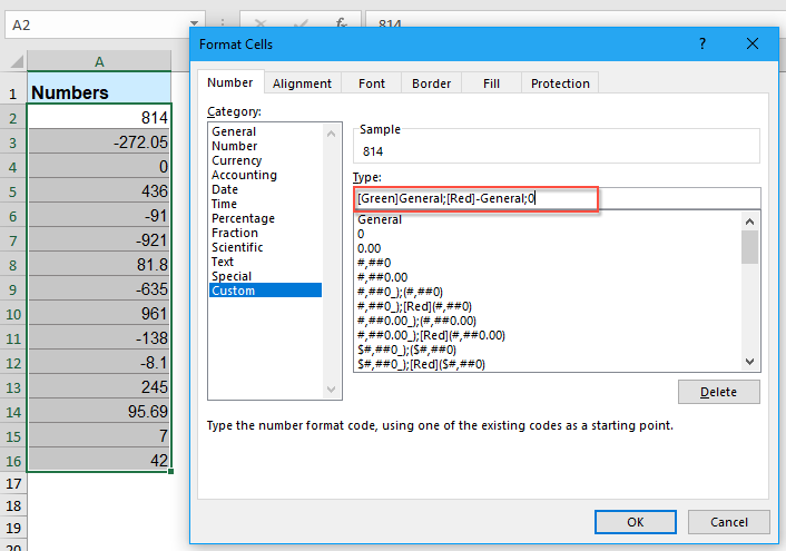 How To Format The Cell Value Red If Negative And Green If Positive In