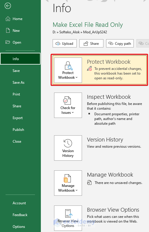 How To Make An Excel File Read Only Learn Excel