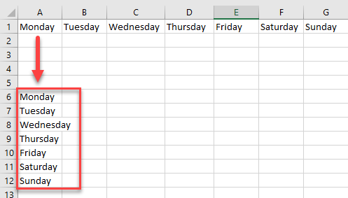 How To Paste Horizontal Data Vertically In Excel Video