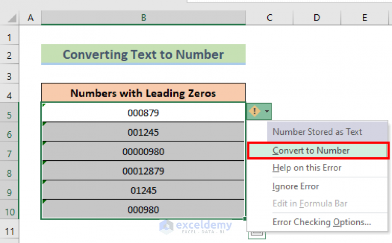 How To Remove Leading Zeros In Excel 8 Easy Methods