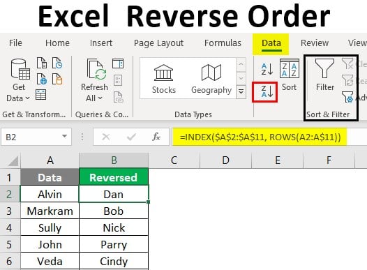 5 Simple Ways to Reverse Order in Excel