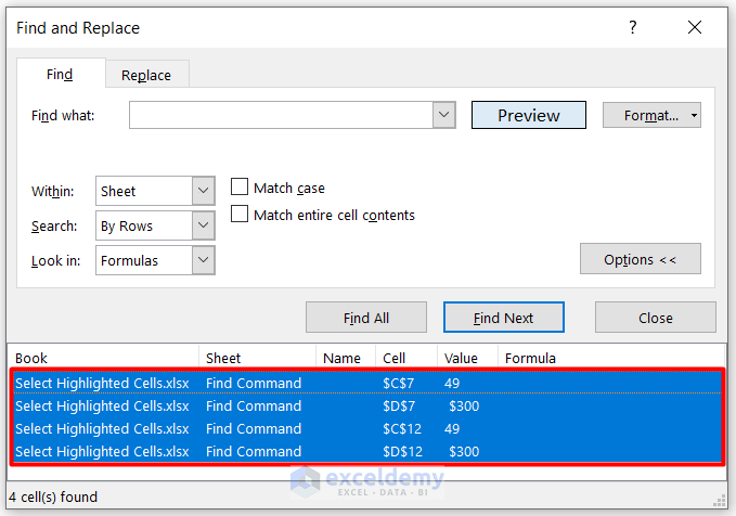 How To Select Highlighted Cells In Excel 4 Easy Methods