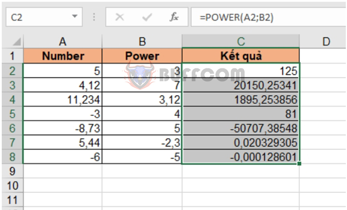 Instructions For Using The Power Function To Calculate Exponents In Excel