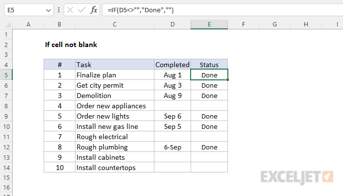 5 Ways to Check Is Not Blank in Excel Formulas