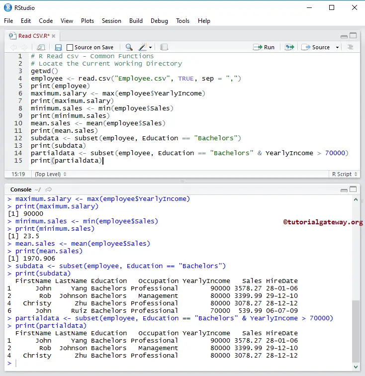 R Tutorials Read Write Excel Sheet Tables Text Csv Files