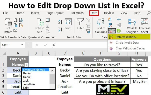 Simple Yes No Drop Down List In Excel Office Watch