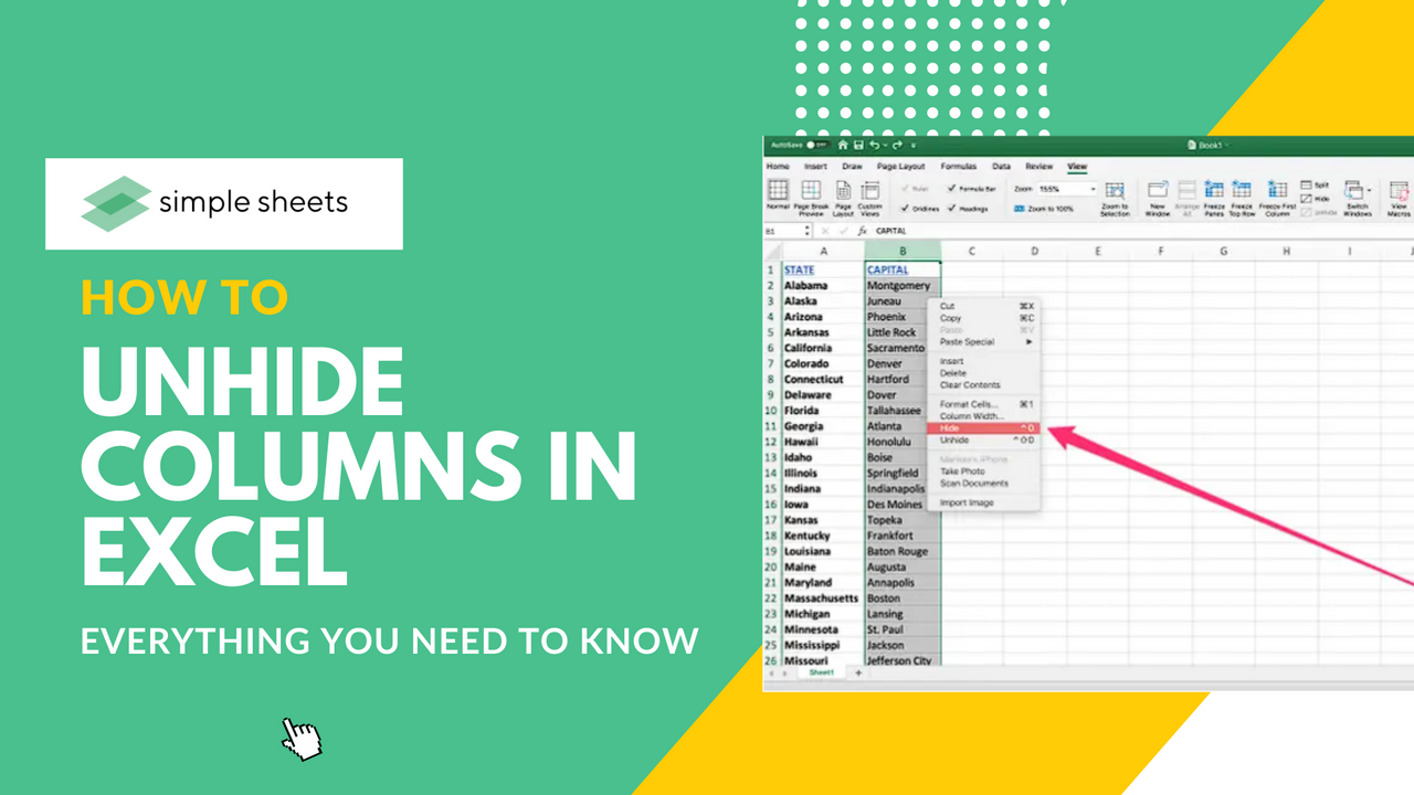 Unhide Columns And Rows In Excel With Examples